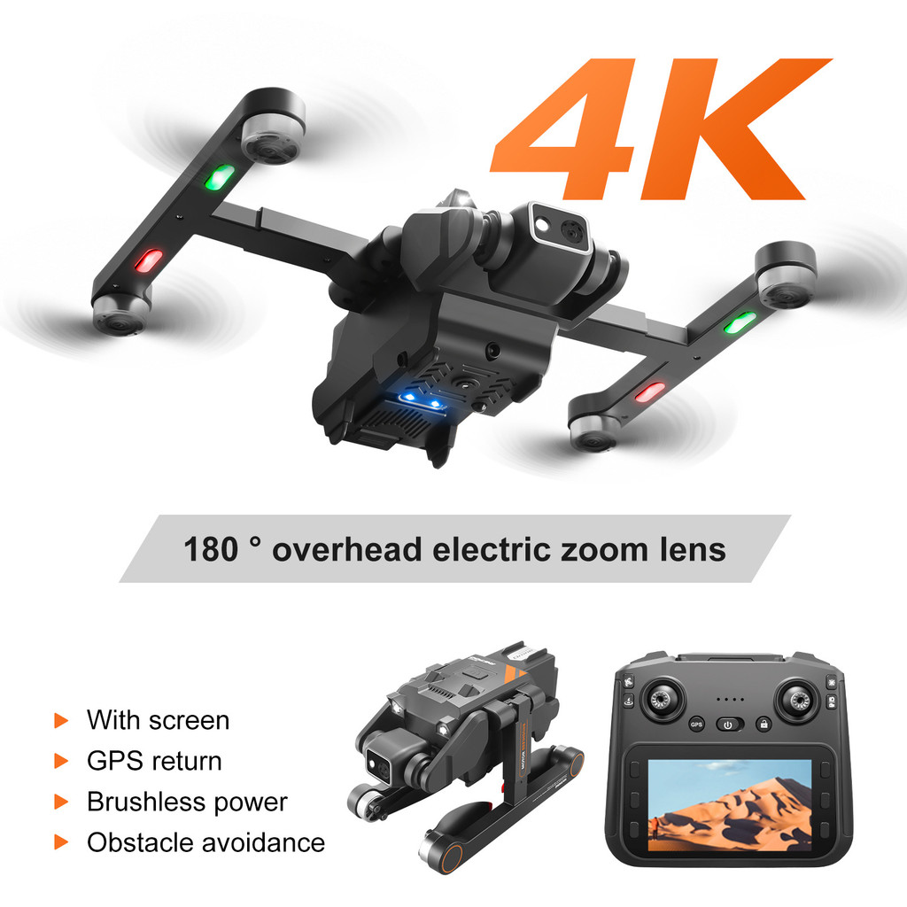 RG700 Pro Drone 4K180 องศาไฟฟ้าปรับกล้องควบคุมหน้าจอ GPS กลับการบินมอเตอร์ไร้แปรงการหลีกเลี่ยงอุปสรร