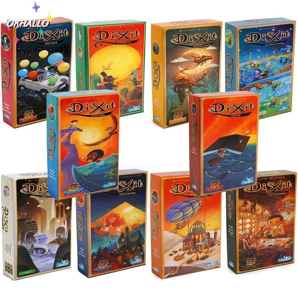 OKHALLO 1Box Dixit Expansion Pack,เพื่อนเล่นครอบครัว Gathering Board Game Card,ทนทานฉบับภาษาอังกฤษCa
