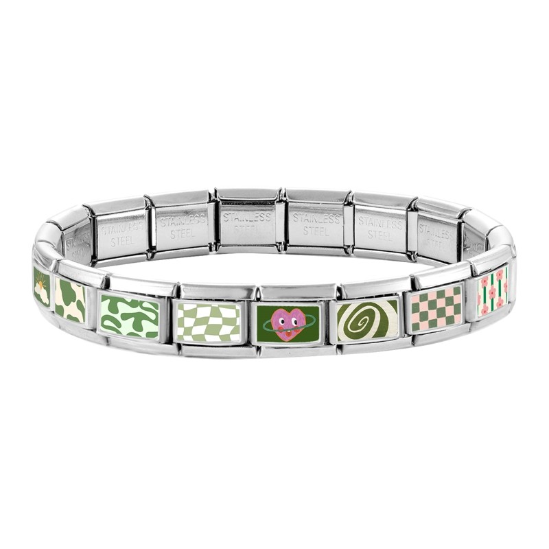 สร้อยข้อมือสแตนเลสมีดีไซน์ลายดอกไม้และดาวสไตล์อิตาลี ขนาด9มิลลิเมตร สำหรับตกแต่งบุคลิกภาพ - รูปที่ 4