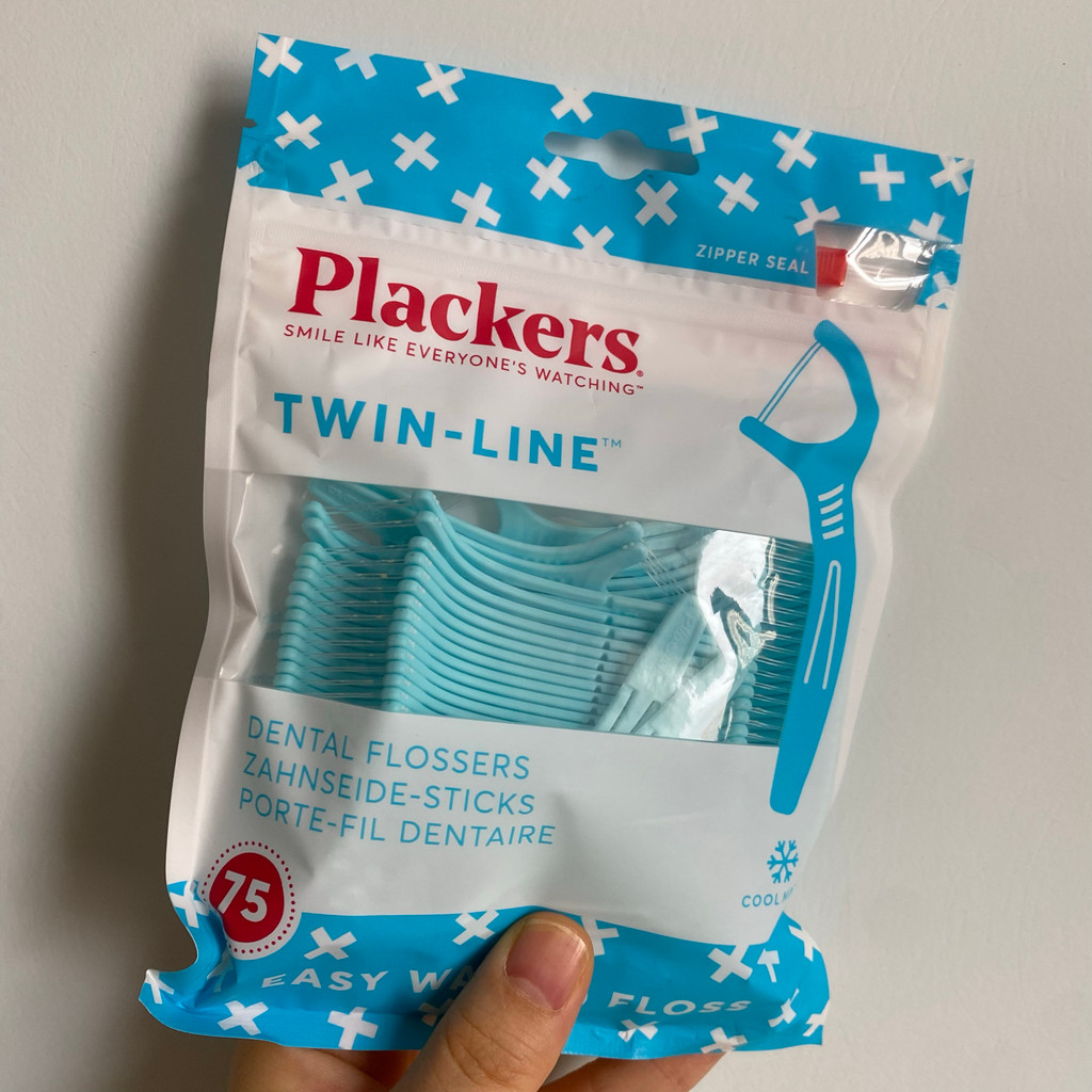 ไหมขัดฟัน dental floss พร้อมสต็อก American Plackers Plackers Double Thread ไหมขัดฟันละเอียดพิเศษ Sti
