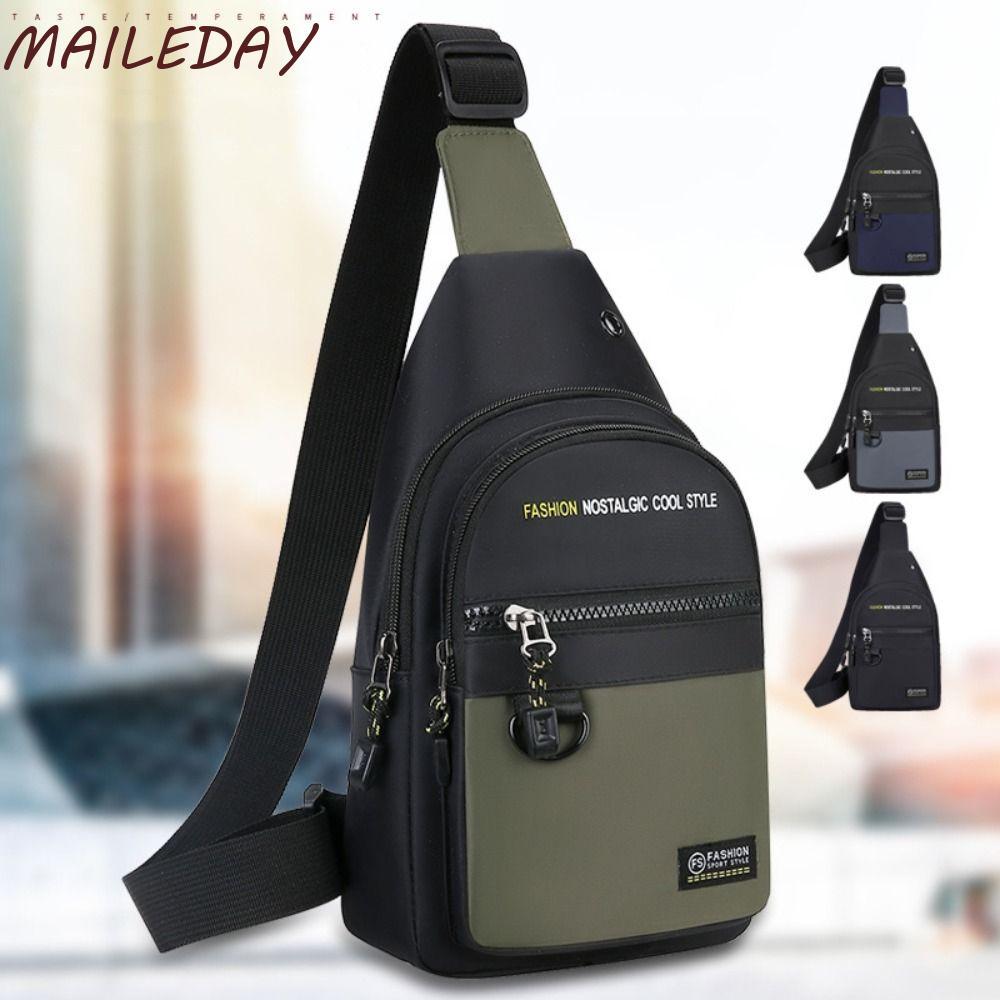 กระเป๋าคาดเอว MAILE,กระเป๋าคาดหน้าอกผู้ชายไนลอนมัลติฟังก์ชั่น,แฟชั่นสีดําสีเทาสีฟ้าสีเขียวกระเป๋าสะพายข้างความจุขนาดใหญ่