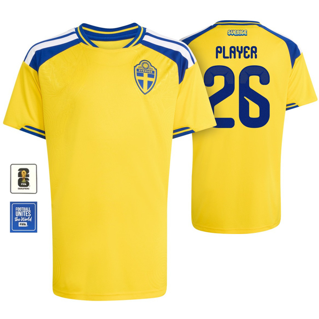 AAA+ 25-26 Sweden Home Fan เสื้อฟุตบอล S-4XL