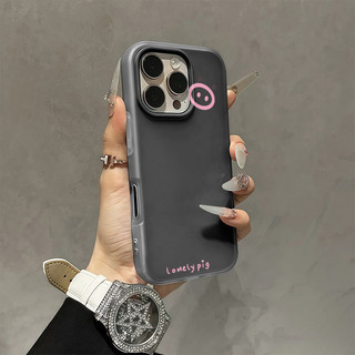 เคสโทรศัพท์ ดูดีเรียบง่าย  เหมาะสำหรับเคสไอโฟน iphone 11 17 16 Pro Max XR 12 13 14 15 สีชมพูสวยงาม#080