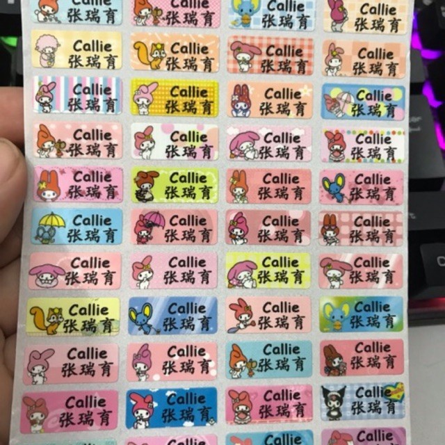 (S) 68 ชิ้น Melody กันน้ําชื่อสติกเกอร์สติกเกอร์ Nama KALIS AIR สติกเกอร์ป้ายผลิตภัณฑ์ Kalis Air