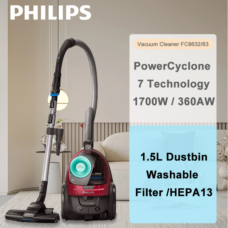 Philips 5000 Series เครื่องดูดฝุ่นในบ้าน เครื่องดูดฝุ่นแบบตั้งตรง FC8632 Cannister Vacuums