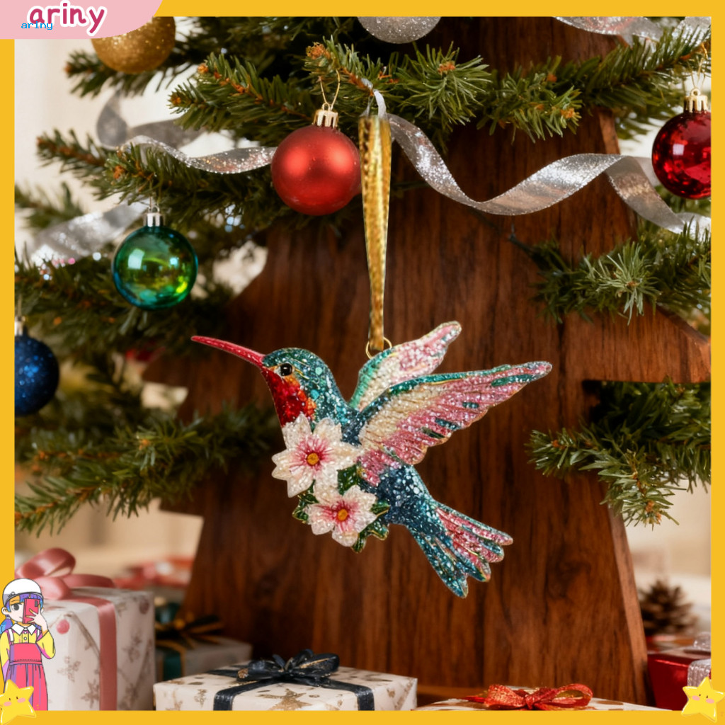 ARI Garden Bird เครื่องประดับน้ําหนักเบาแขวนเครื่องประดับสีสันสดใส 2d อะคริลิค Hummingbird แขวนตกแต่