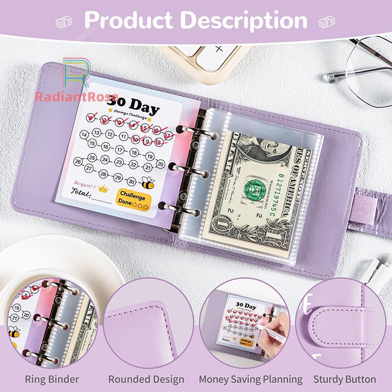 Radiant Rose ซองแบบใช้ซ้ําได้สําหรับเงิน Saving Challenge 30 Day Envelope Original Challenge Saving 