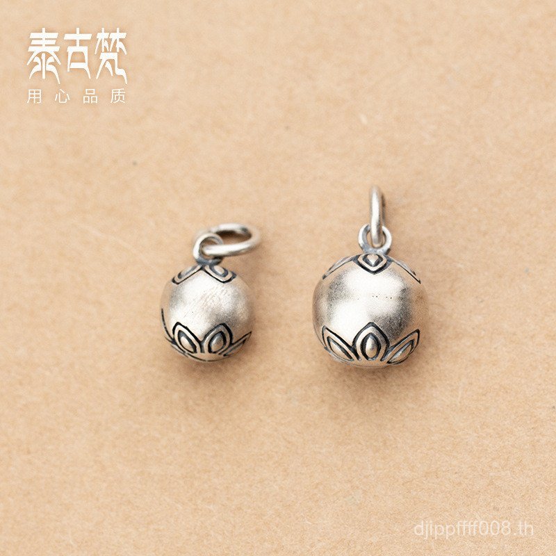 อุปกรณ์เสริม Handmade ขายส่งสร้อยข้อมือจี้เมล็ด T0301 S925 Lotus Bell String DIY Frosted เงินไทย 84G