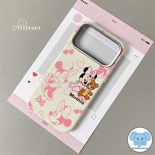 เคสไอโฟน17 สำหรับ iPhone 17 AIR 15 16 14 12 11 Pro Max 15 14 16 Plus XR X XS SE2 SE3 เคส TPU นุ่มลายหนังหมีมินนี่น่ารัก