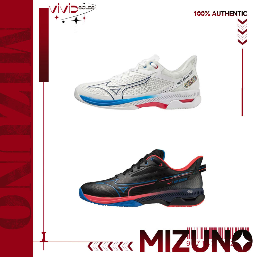 ✅Mizuno รองเท้ากีฬา Wave Exceed 5 Wide OC White Tennis Shoes 61GA227613/61GB231310/61GA227012 - แท้1