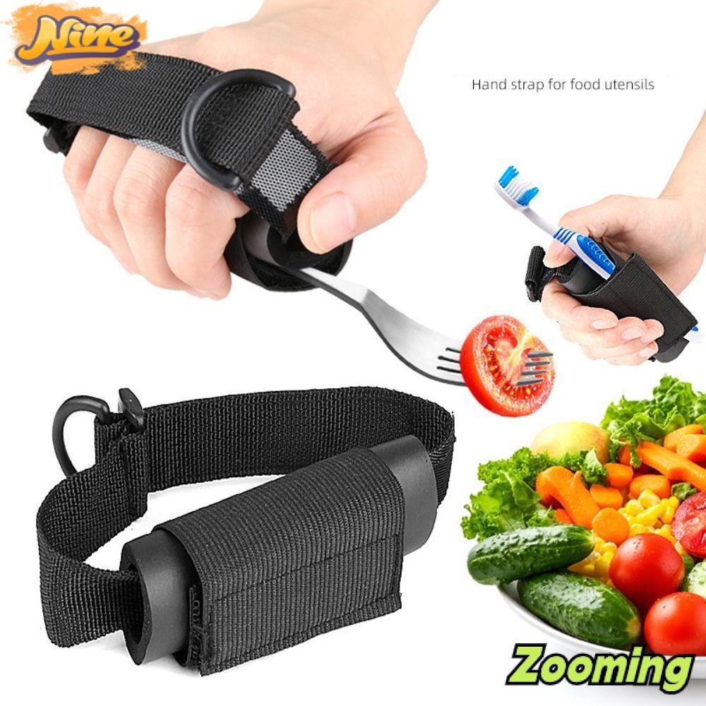 ZOOMING Eating Assistance Cuff, Washable Self-Care Utensil Holder Strap, Elastic Hypoallergenic Aid 