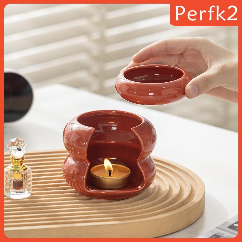 [Perfk2] Porcelain Aroma Burner Scented Wax Melt Burner สําหรับการทําสมาธิในห้องนอนในสวน