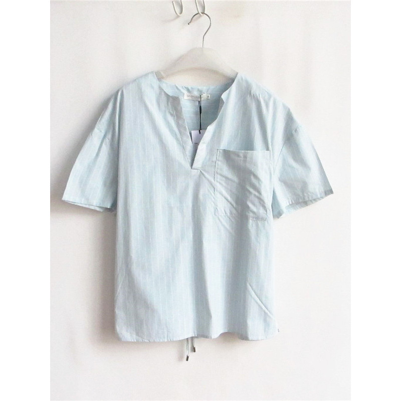 เสื้อแฟชั่น เสื้อถูกๆ Aige Yipin ของแท้ C-1-6-2-1V คอแขนสั้นหลวมกว้างฤดูร้อนเสื้อสั้นผู้หญิงบาง8E011