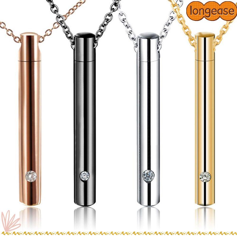LONGE น้ำหอม Vial พร้อมสร้อยคอสแตนเลสโซ่ยาว