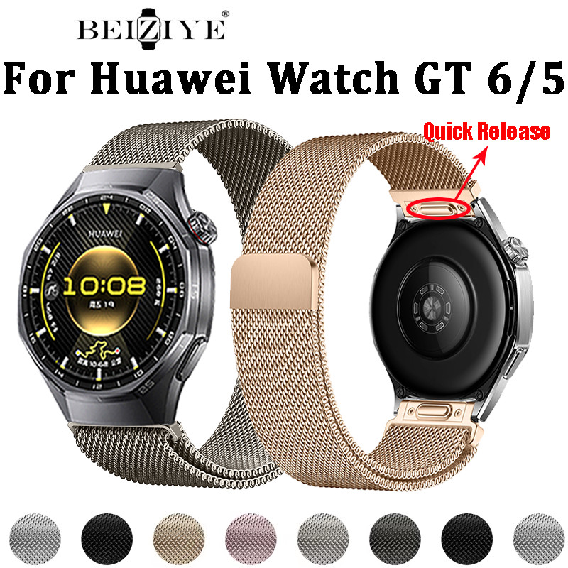 Quick Release สายโลหะสําหรับนาฬิกา Huawei GT 6Pro/5Pro 46 มม.สร้อยข้อมือแม่เหล็กสําหรับ Huawei Watch GT 6/5 สายรัดข้อมือ