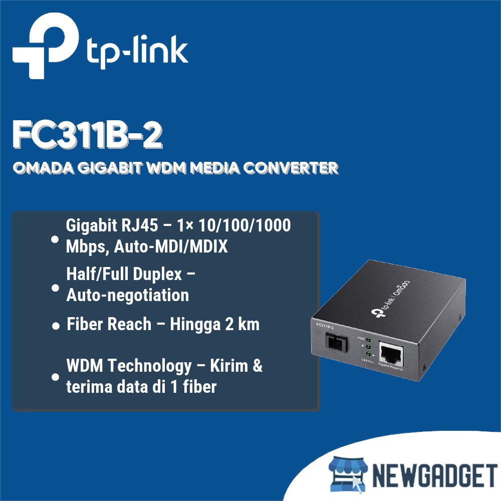 TP-LINK FC311B-2 OMADA GIGABIT WDM MEDIA CONVERTER