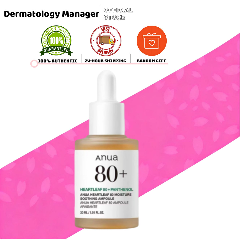 [Anua] Heartleaf (Centella) 80% Moisture Soothing Ampoule Moisturizer สําหรับผิวแห้ง Sunburn Treatme