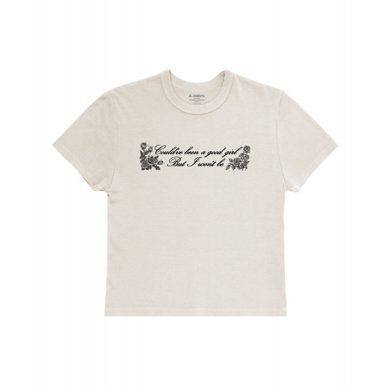 LISA & MUSINSA คอลเลกชันสินค้าพิเศษ[ALTEREGO] เสื้อยืด SUNNI CROP