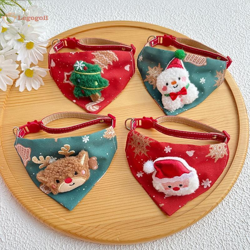 Legogoll 23-40 ซม.Santa Snowman ต้นคริสต์มาสสัตว์เลี้ยงปรับสามเหลี่ยมคอสวมใส่สําหรับสัตว์เลี้ยงสุนัข