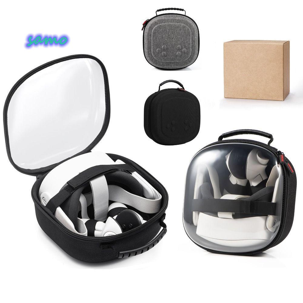 SAMO กล่องป้องกัน, กระเป๋าเก็บชุดหูฟัง VR ป้องกันรอยขีดข่วนกันกระแทก, 2024 โปร่งแสง EVA ความจุขนาดใหญ่กระเป๋าถือสําหรับ Meta Quest 3S