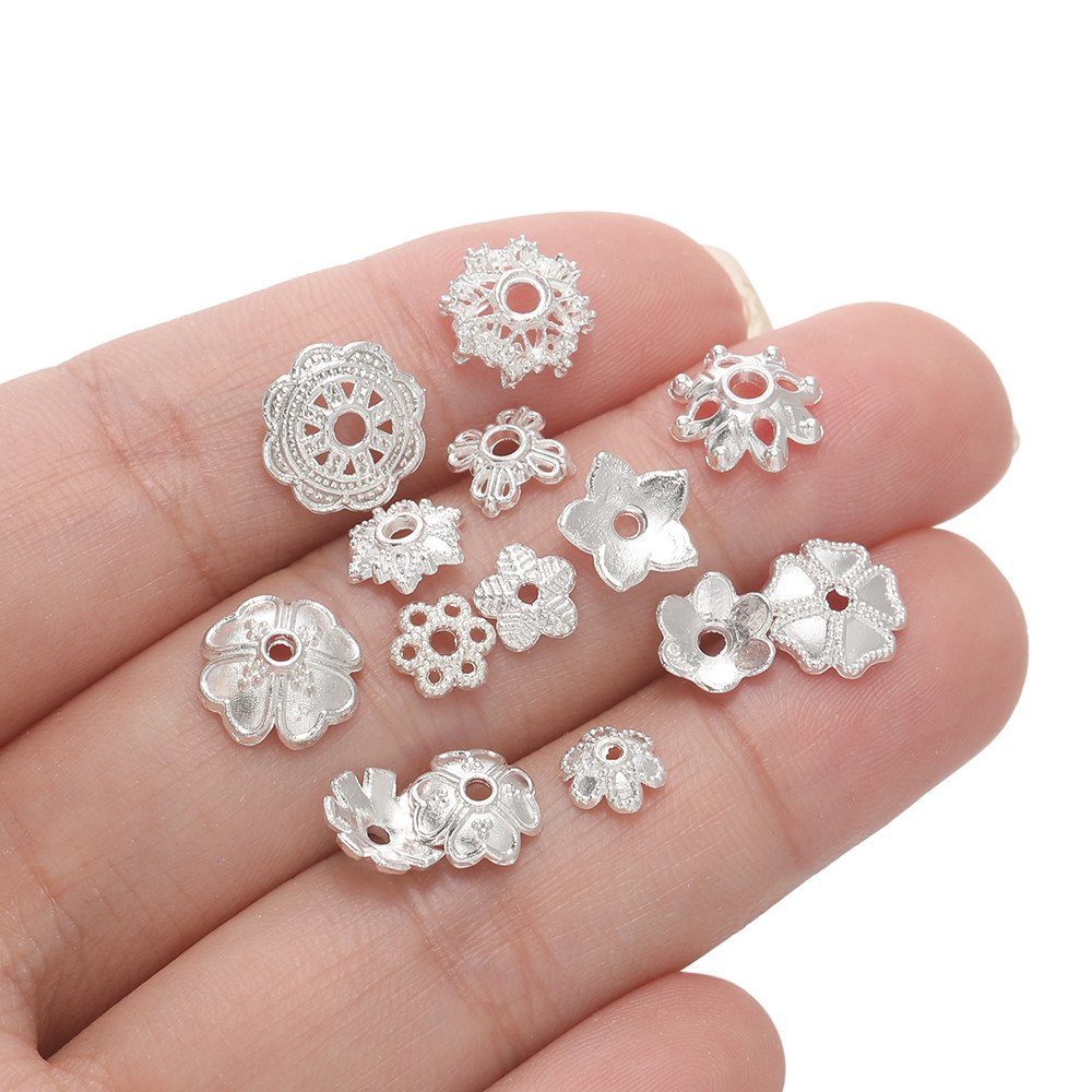 ฐานลูกปัดโลหะผสม สีเงิน สำหรับทำสร้อยข้อมือและสร้อยคอมือสมเอง (DIY) 50 ชิ้น - รูปที่ 7