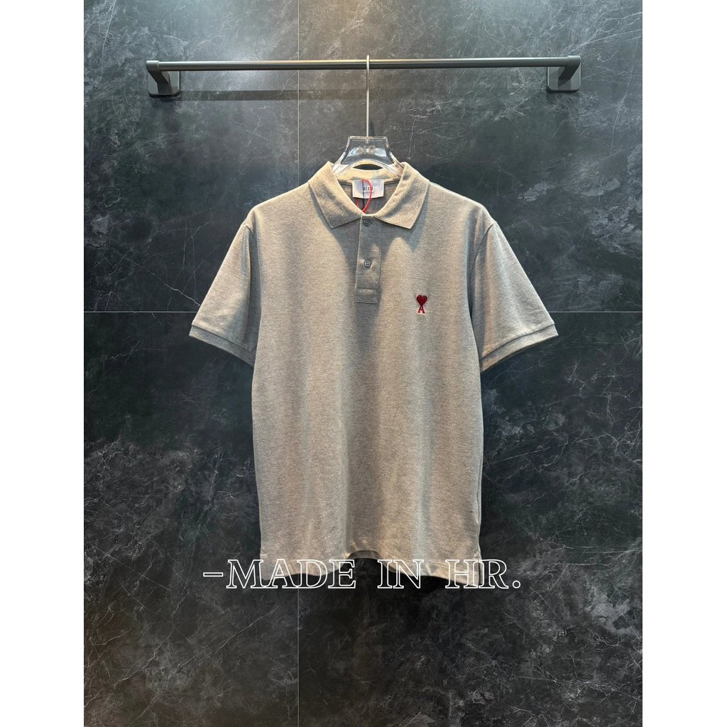 ช่อง Daigou | เสื้อโปโลแขนสั้น Ami Paris Friends of Paris สไตล์ใหม่ เหมาะสำหรับทั้งผู้ชายและผู้หญิงใ