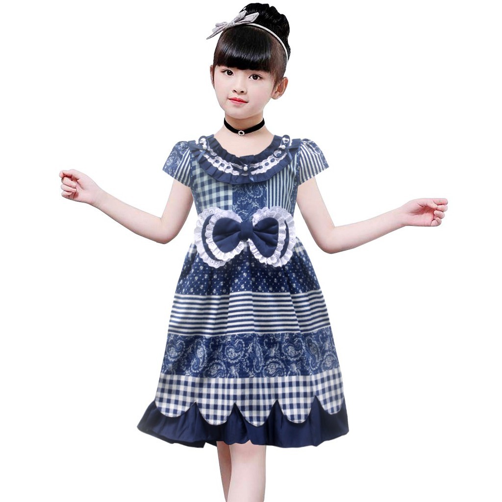 KATUN YUFFIE ชุดเดรสเด็กทําจากผ้าฝ้ายผ้าบาติกแฟชั่น Y861 อายุ 1-7 ปี