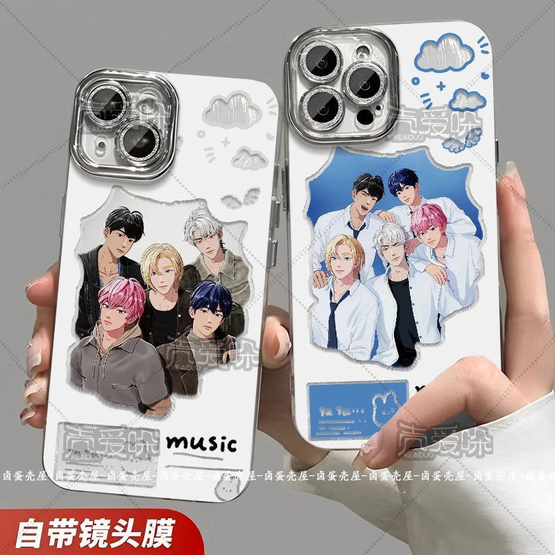 Plave Virtual Mens Group สมาชิกทั้งหมดสีสันเงินเคสโทรศัพท์สําหรับ Iphone 16 14 Pro Max 11 12 13 Mini