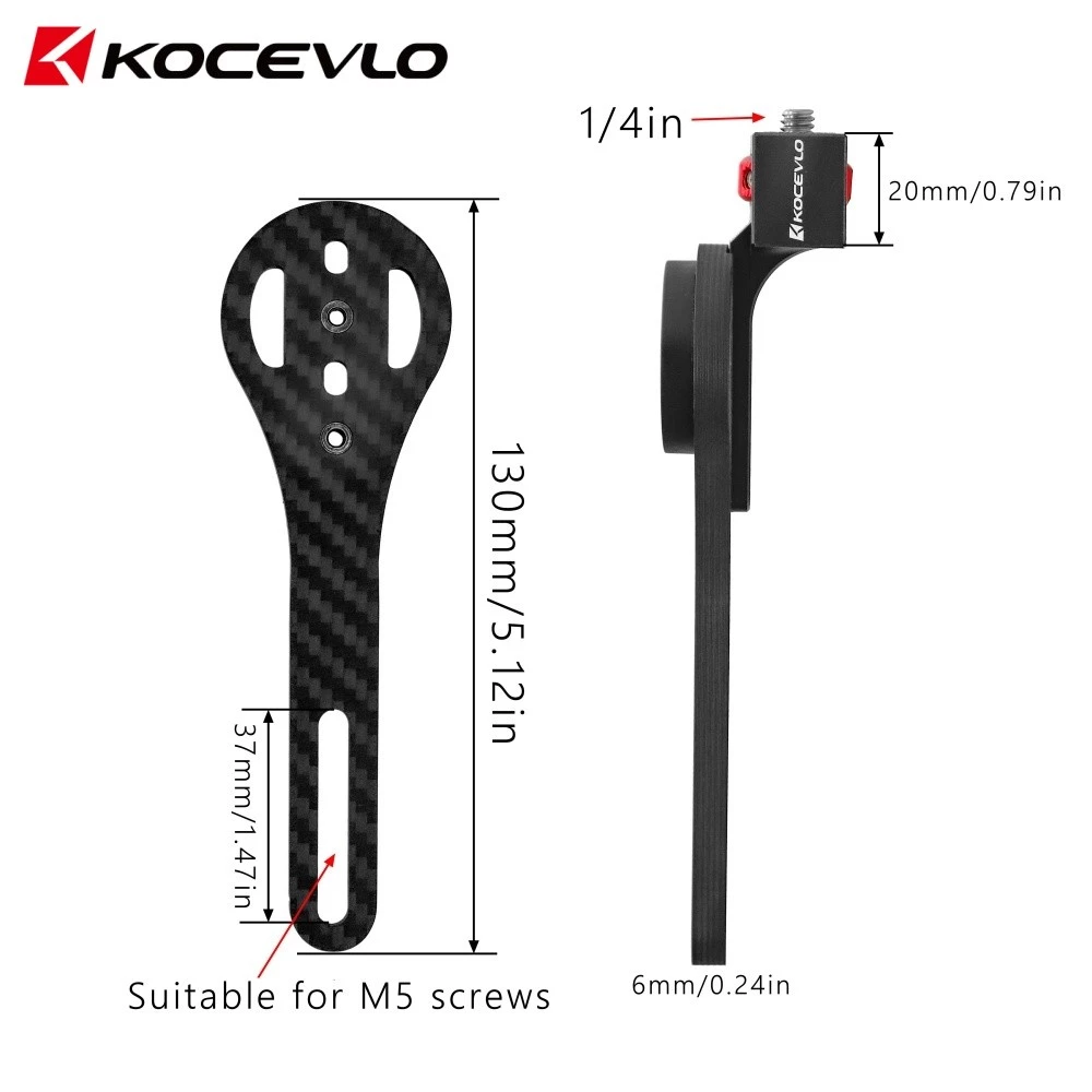KOCEVLO คอมพิวเตอร์จักรยานหมุน สำหรับกล้อง Insta360, GoPro, DJI และ Garmin พร้อมขาตั้งคาร์บอน thumbnail 6