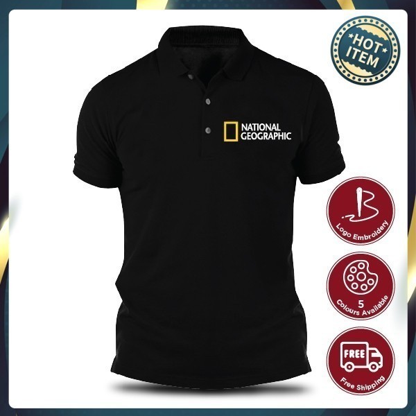NATIONAL GEOGRAPHIC Baju Cotton Polo Cal XS-7XL T เสื้อ Kolar เสื้อยืด Tee ShirtsTshirt แฟชั่น Pakai