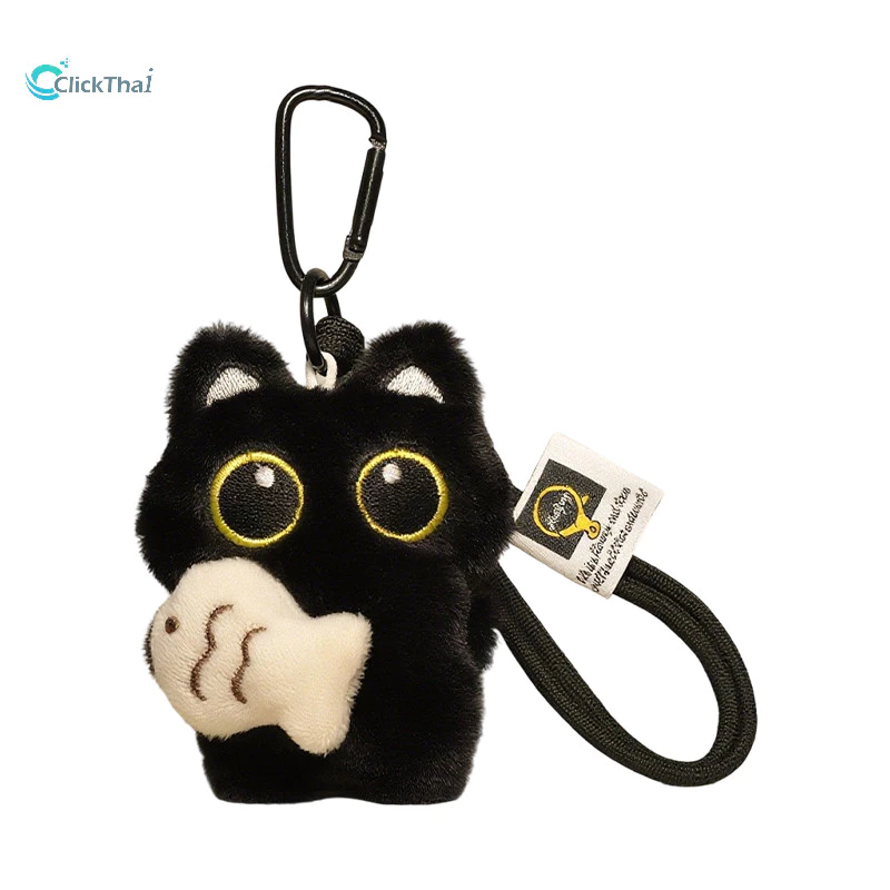 ของเล่นตุ๊กตาพวงกุญแจ พวงกุญแจตุ๊กตาแมวดำ จี้แมวกระจก จี้แมวดำปีกผี จี้โทรศัพท์แมวตาโตน่ารัก พวงกุญแจกระเป๋าเป้นักเรียน thumbnail 8
