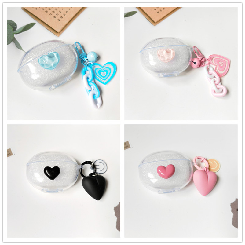 น่ารัก Love Heart สําหรับ Baseus M3S M2S Pro กรณี MC1 M2 AirGo 1 แหวน AS01 E19 E20 Soft TPU โปร่งใสฝ