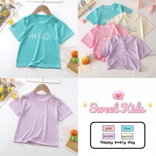 SweetKids พร้อมส่งจากกทม🌸แขนสั้นเด็ก🍓เสื้อเชิ้ตแขนสั้นน่ารัก สีลูกกวาด บางและสบาย มีให้เลือกหลายขนาด