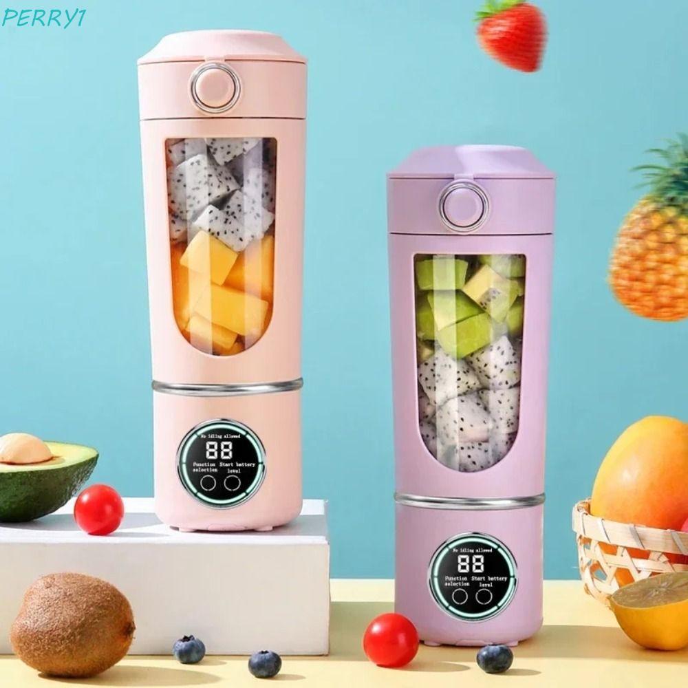 PERRY เครื่องปั่นน้ําผลไม้แบบพกพา, 700ML Fast Mixer Blender Bottle, USB ชาร์จ 12 ใบมีดสแตนเลส Profes