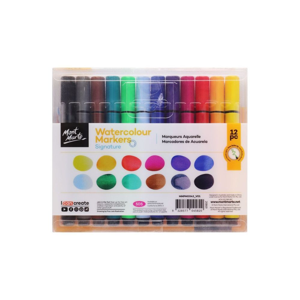 ปากกามาร์กเกอร์สีน้ำ Montmarte 12 ด้าม
