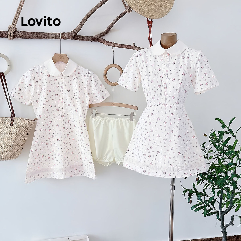 Lovito ชุดเดรสลูกไม้ลำลองสำหรับผู้หญิง สีขาวออฟไวท์ ฤดูใบไม้ผลิ/ฤดูร้อน L159AD013 - รูปที่ 2
