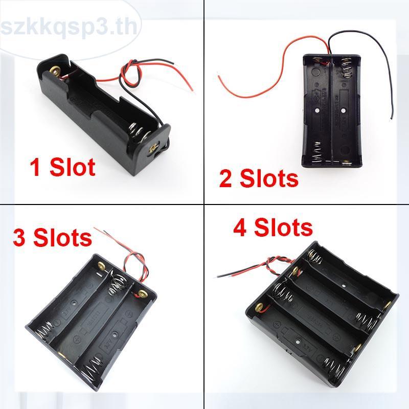 5pcs แบตเตอรี่กรณีกล่อง 1/2/3/4 ช่อง AA 2AA 3AA 4AA 1.5v 3v 4.5v 6v ผู้ถือ 3Xaa 2xaa aa พร้อมตะกั่ว 