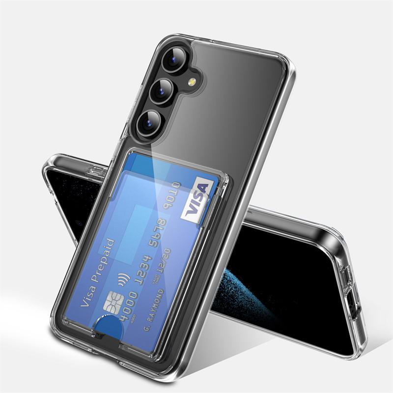 SAMSUNG S25 / S25+ CASE CARD CLEAR TRANSPARENT SOFT SLOT CARD / WALLET CASE