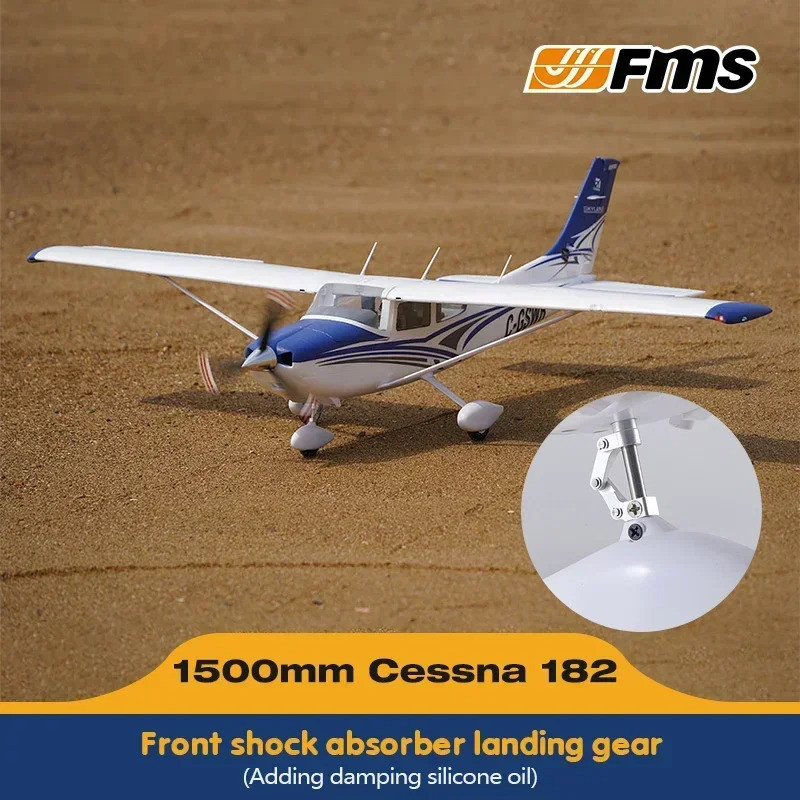 Fms 1500 มม.Cessna 182 กีฬาเทรนเนอร์ไฟฟ้า Rc เครื่องบินประกอบปีกคงที่เครื่องบินรุ่นของเล่นกลางแจ้งเค