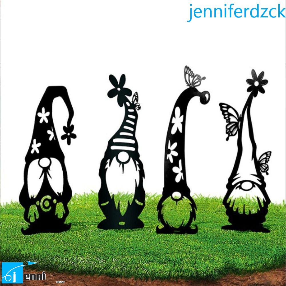 ป้าย JENNIFE Gnome, สวนอะคริลิค 2D Gnomes Stake, Gnome Silhouette Hollow Out สาขากันน้ํา Gnome ป้ายพ