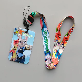 การ์ตูนแอนิเมชั่น Zootopia Student Bus Card Holder Subway ID Card โพลีเอสเตอร์ Lanyard ABS Holder ของขวัญ