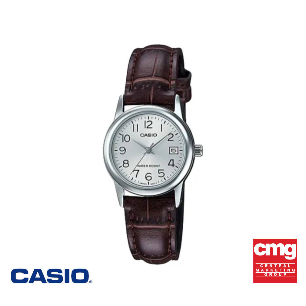 CASIO นาฬิกาข้อมือ CASIO รุ่น LTP-V002L-7B2UDF สายหนัง สีน้ำตาล