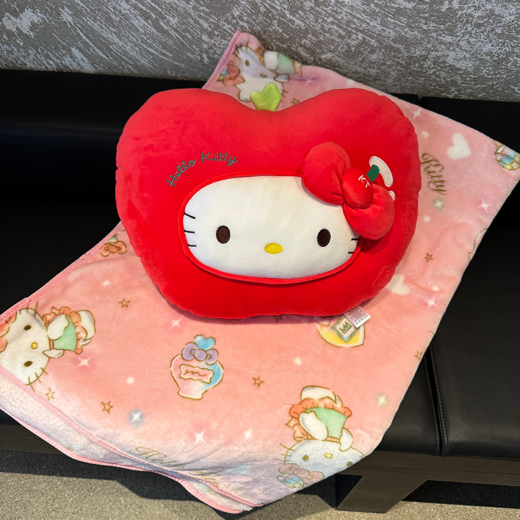 การ์ตูน Apple Hello Kitty เบาะตุ๊กตาน่ารักสบายโยนหมอนผ้าห่มเตียงโซฟาตกแต่งบ้าน