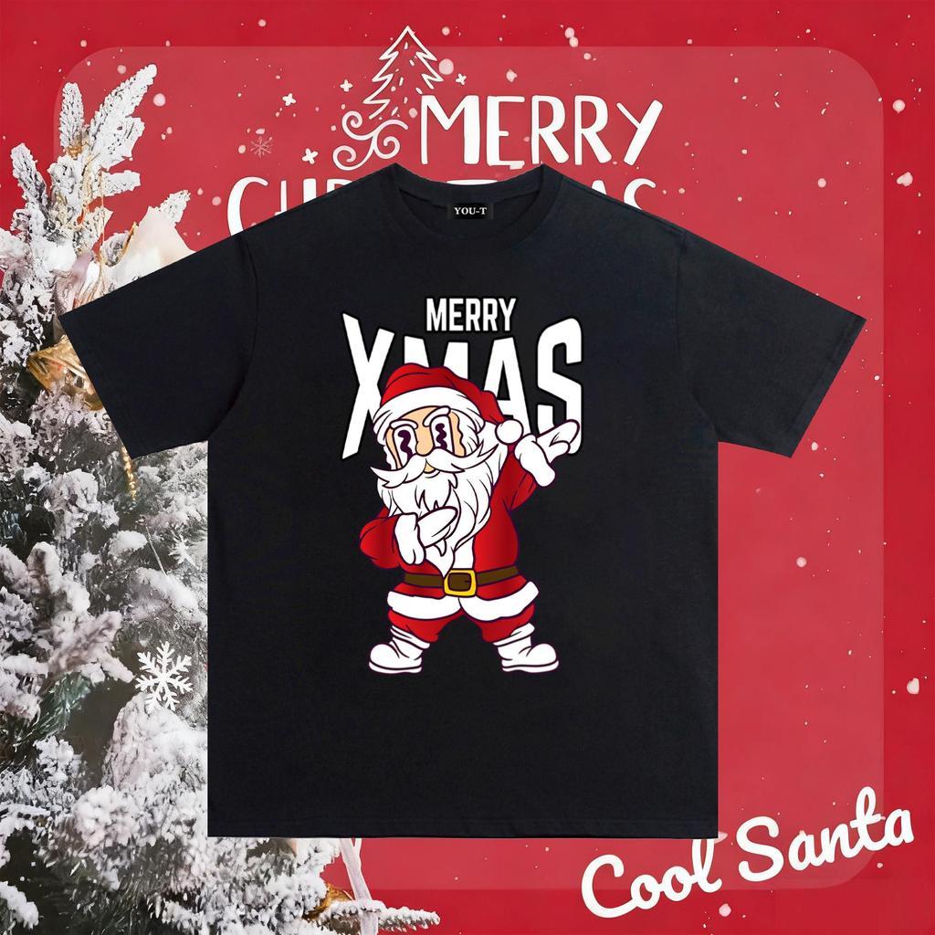 Y-T เสื้อแฟชั่น เสื้อยืด oversize ผ้าฝ้าย100% แนวสตรีท ไม่ต้องรีดผ้า สวมใส่สบาย ผ้านิ่ม ลาย “MERRY”