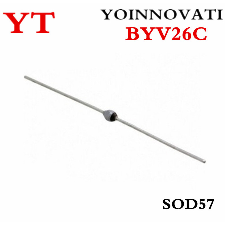 50 ชิ้น/แบทช์ BYV26C BYV26 BYV26C-TAP Avalanche ไดโอด 600V 1A SOD57