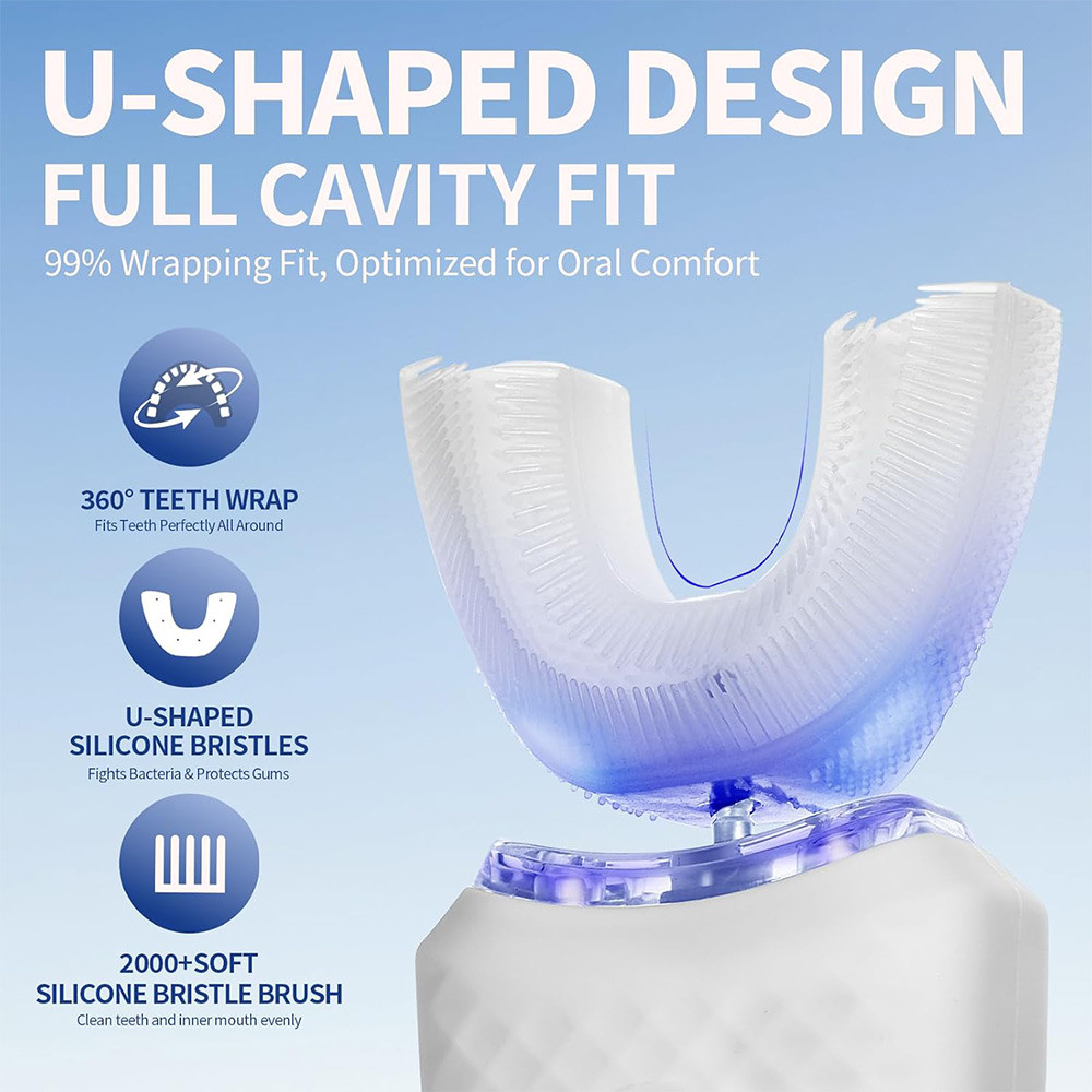 U-Shaped Electric Toothbrush Silicon Head USB Rechargeable Sonic Electric Toothbrush