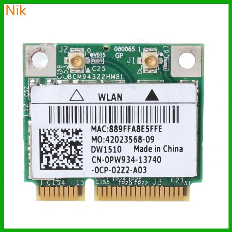 บ.ลก.ต.ศ. Dual Band Wireless-N Card BCM94322HM8L DW1510 2 4G 5G BT 4 0 Mini PCI-e LAN Card Support 8