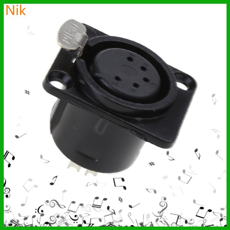 บ.ลค.ต.ศ.xlr Connector 5pins XLR Female Socket Panel Mount Type XLR-F Microphone Connector for 5-pol