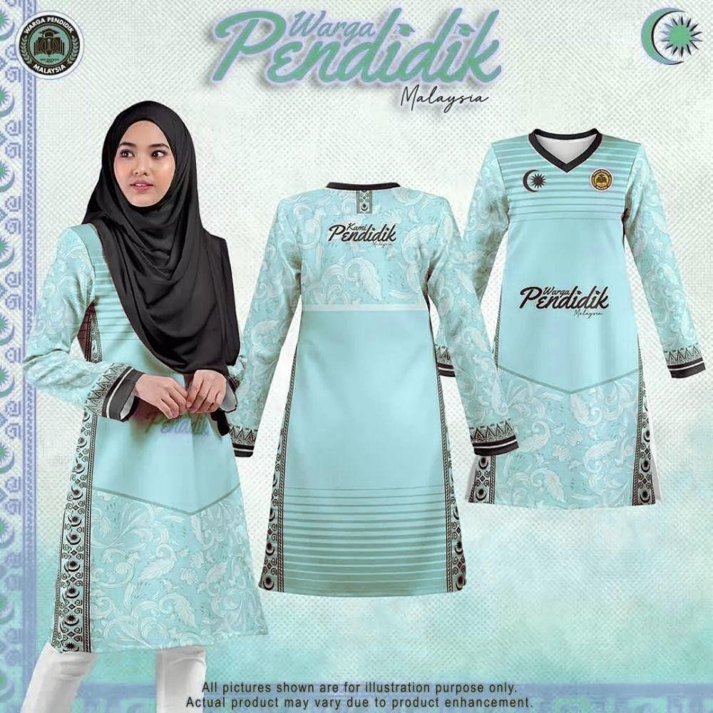 Jersey Mu Baju Muslimah Tshirt Muslimah Jersey JERSI PENDIDIK GURU PEACH COLOUR Blue Muslimah Microf