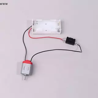 Cod ชุดมอเตอร์130สีขาวพร้อมกล่องเก็บแบตเตอรี่2xAA 16500 rpm, ชุดโมเดลมอเตอร์ไฟฟ้าขนาดเล็ก DIY